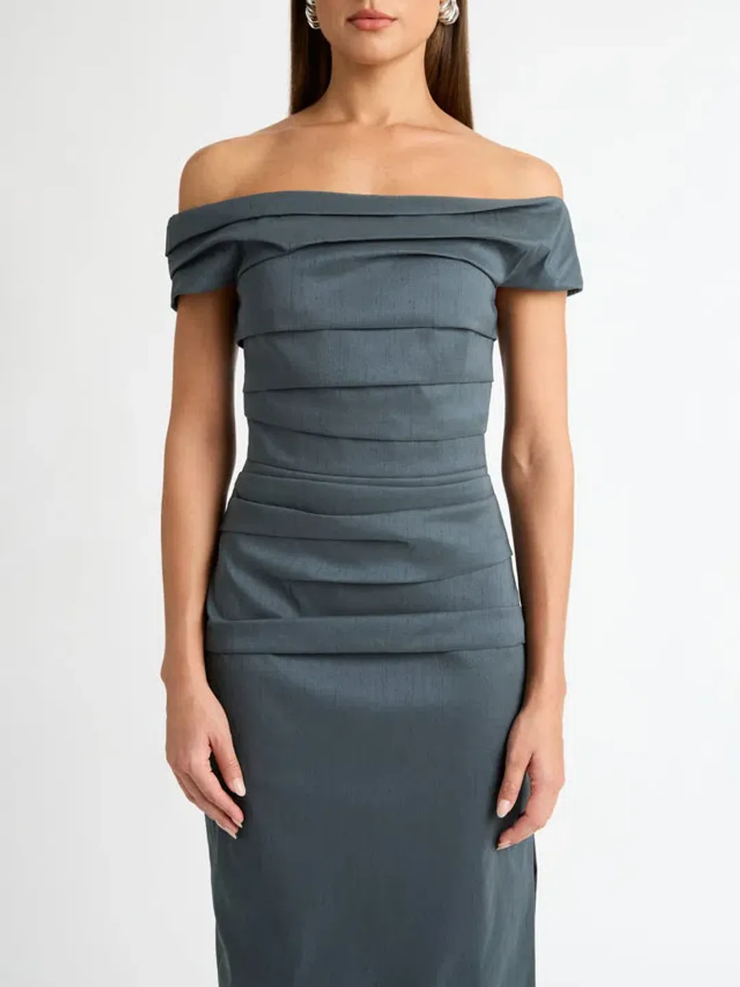 Sheike Elissa Gown Grey Size 18 for rent on The Volte - main image