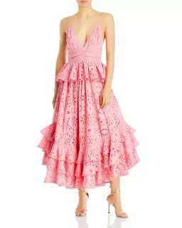 Rococo Sand Moss Tiered Maxi Dress Pink Size S / AU 8 for rent on The Volte - image 1