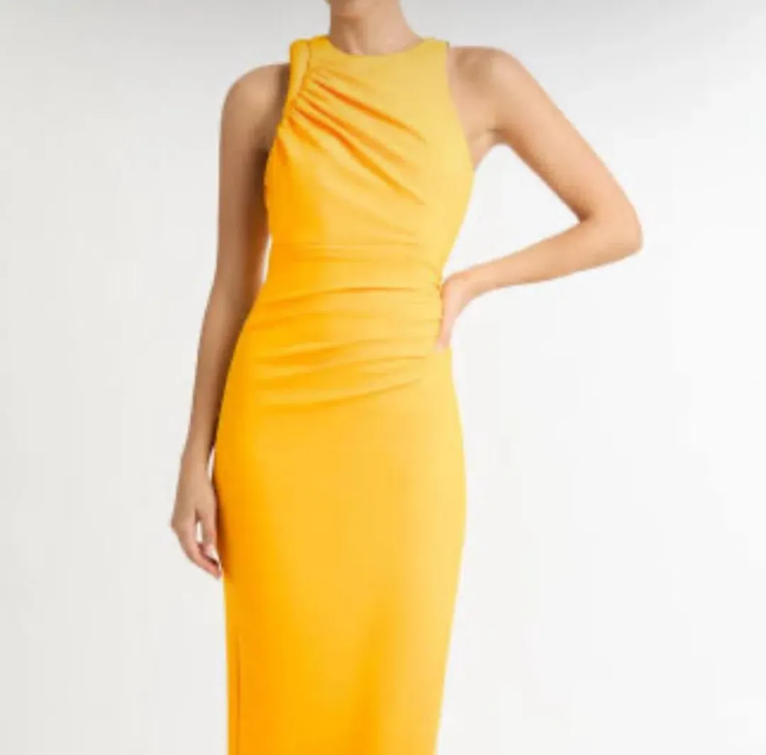 Sheike Portland Midi Dress Yellow Size 18  for rent on The Volte - main image