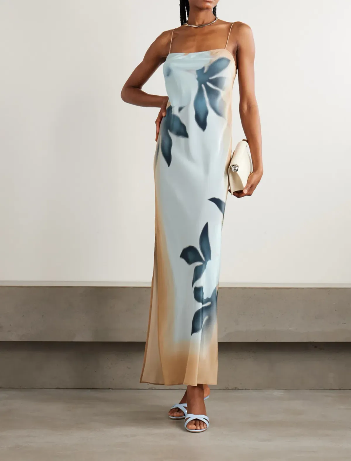 Sir The Label Serene Slip Maxi Dress Sequoia Blue Floral Size 3/AU 12 for rent on The Volte - main image