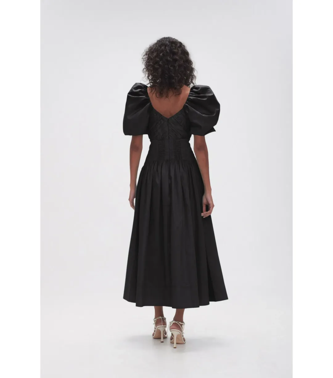 Aje Gabrielle Plunge Midi Dress Black Size AU 16 for rent on The Volte - main image