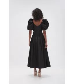 Aje Gabrielle Plunge Midi Dress Black Size AU 16 for rent on The Volte - image 2