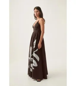 Aje Planetary Maxi Dress in Abstract Fern Carob Size AU 16 for rent on The Volte - image 3