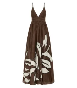 Aje Planetary Maxi Dress in Abstract Fern Carob Size AU 16 for rent on The Volte - image 5