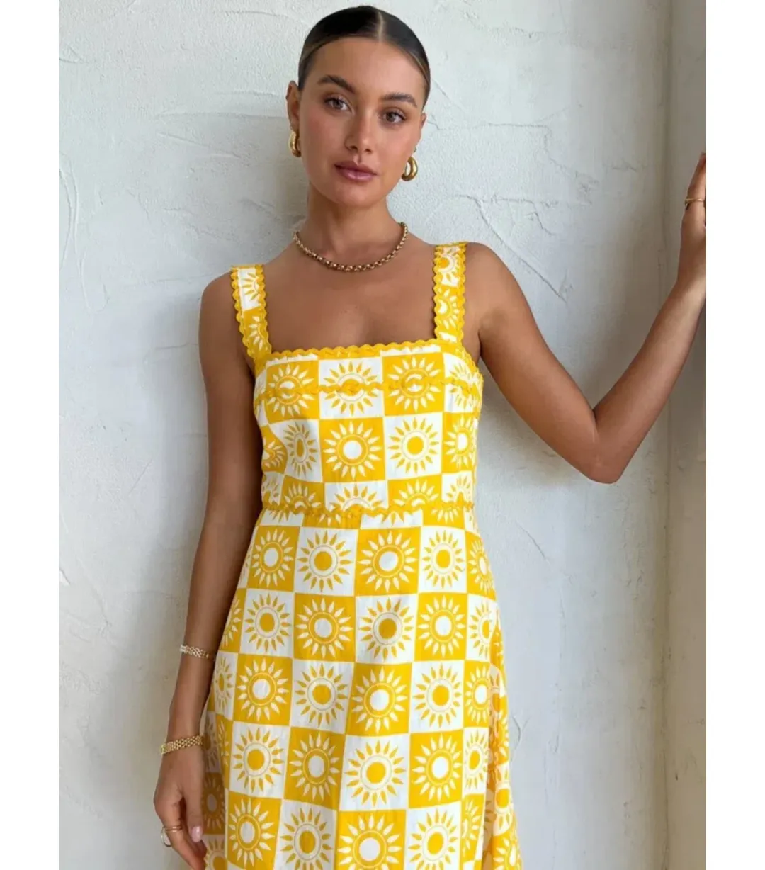 By Nicola Goldie Maxi Dress in Sol Yellow Size AU 10 for rent on The Volte - main image