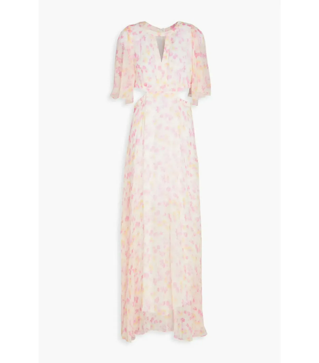 Maje Cutout Georgette Maxi Dress Printed Size 36 / AU 8  for rent on The Volte - main image