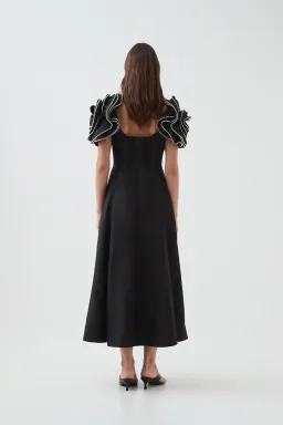 Aje Twyla Midi Dress in Black Size AU 14 for rent on The Volte - image 5