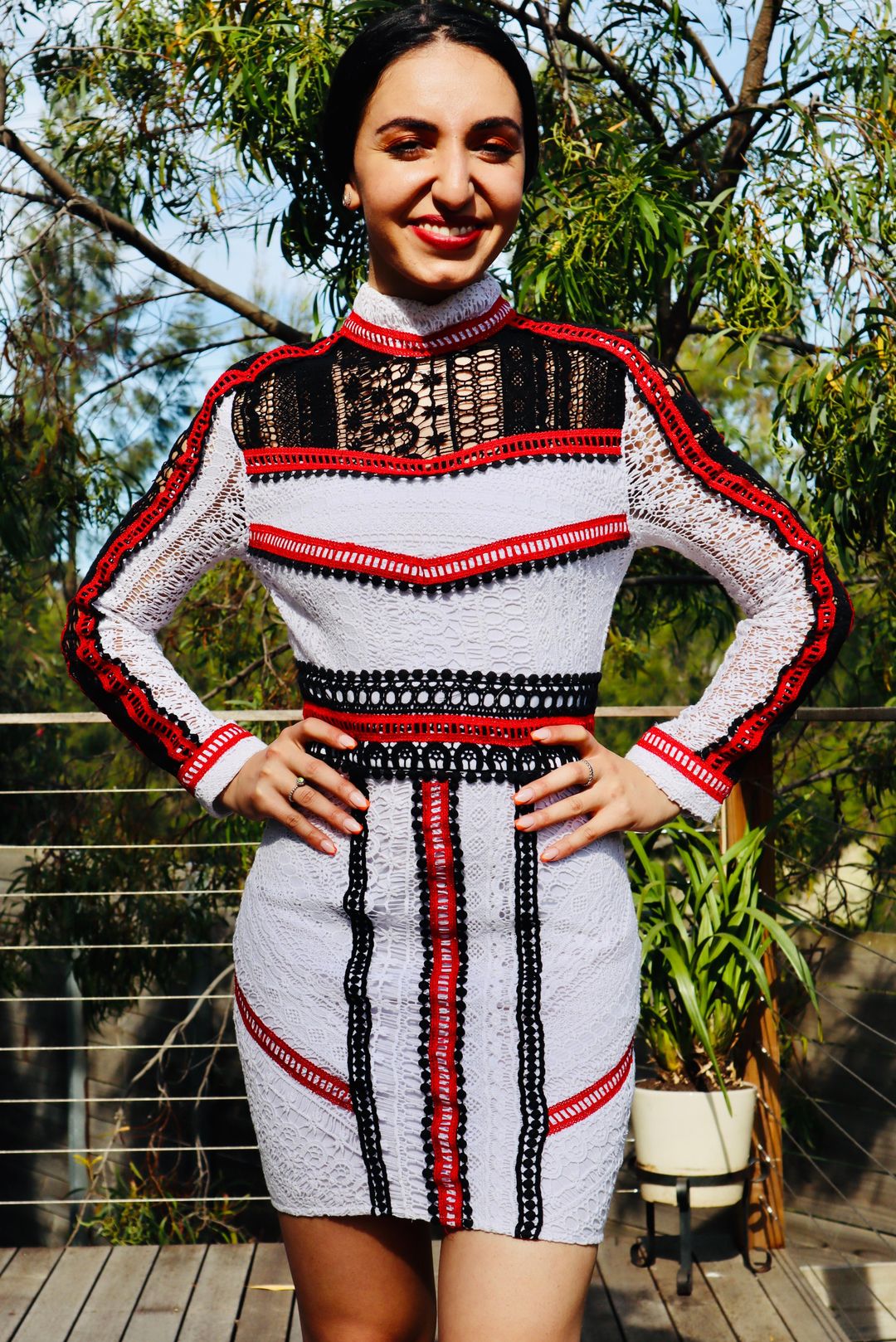 Mossman The Long and Winding Road Lace Dress Multi Size 8 for rent on The Volte - main image