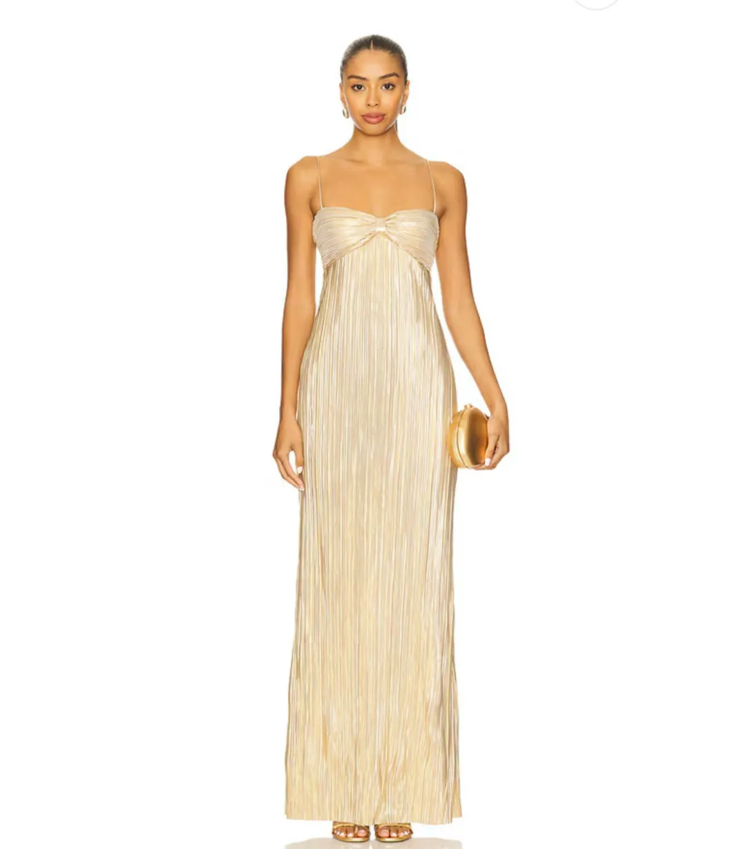 Lovers + Friends May Maxi Gown Gold Size AU 6  for rent on The Volte - main image