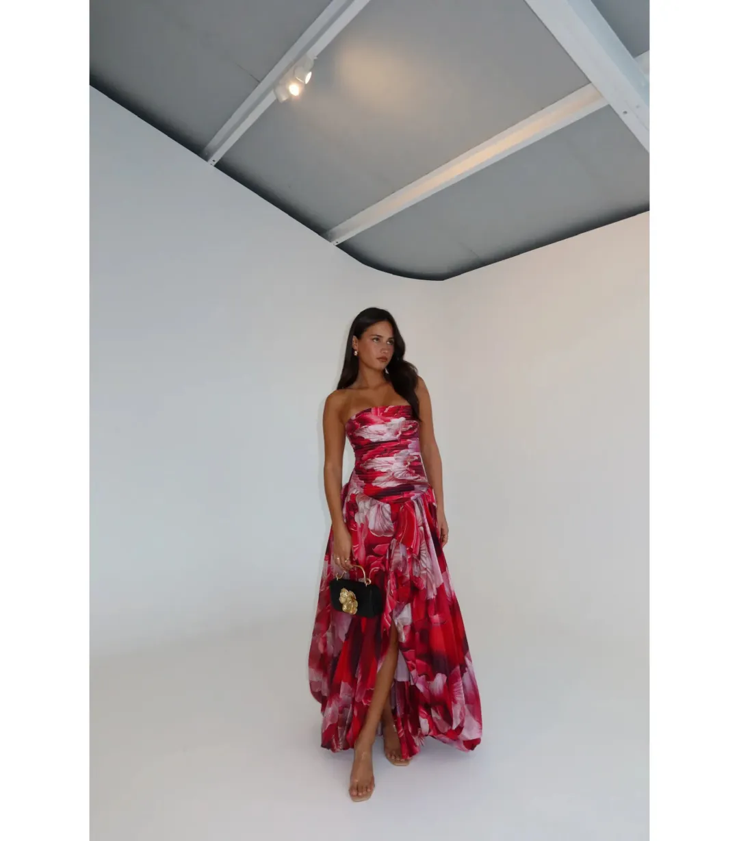 Aje Flora Maxi Gown Prismatic Floral Red Size AU 8 for rent on The Volte - main image