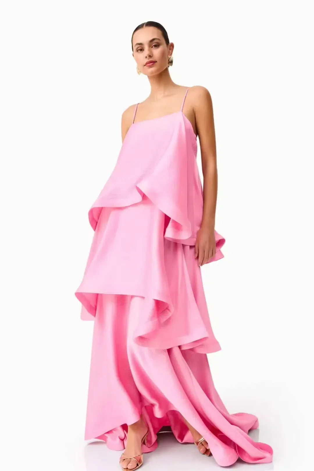 Elliatt Tilly Tiered Maxi Dress in Pink Size XS / AU 6 for rent on The Volte - main image