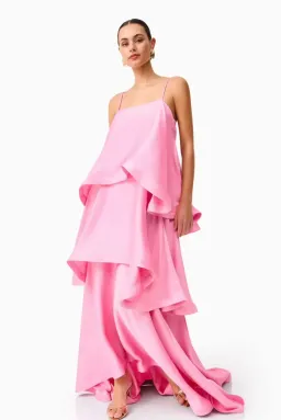 Elliatt Tilly Tiered Maxi Dress in Pink Size XS / AU 6 for rent on The Volte - image 2