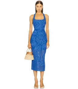 Cult Gaia Nissa Knit Midi Dress Blue Size AU 8 for rent on The Volte - image 1