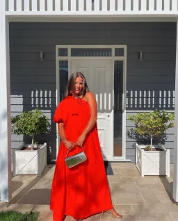 Oroton One Shoulder Bow Dress Red Size 8  for rent on The Volte - image 1