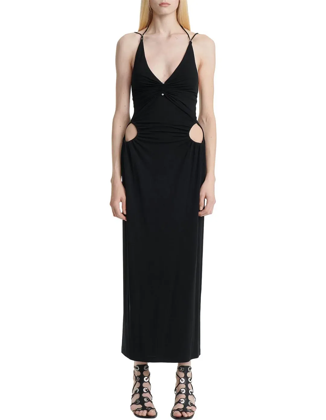 Dion Lee Viscose Pierced Jersey in Black Size 8 for rent on The Volte - main image