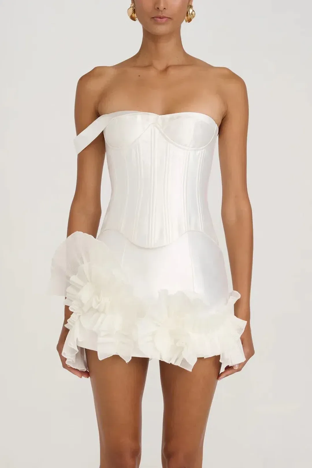 Eliya the Label Jenaya Top & Kerrie Skirt Set White Size 8  for rent on The Volte - main image