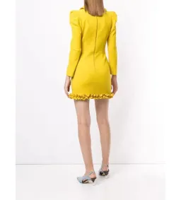 Rebecca Vallance Baci Long Sleeve Mini Dress Yellow Size AU 14 for rent on The Volte - image 3