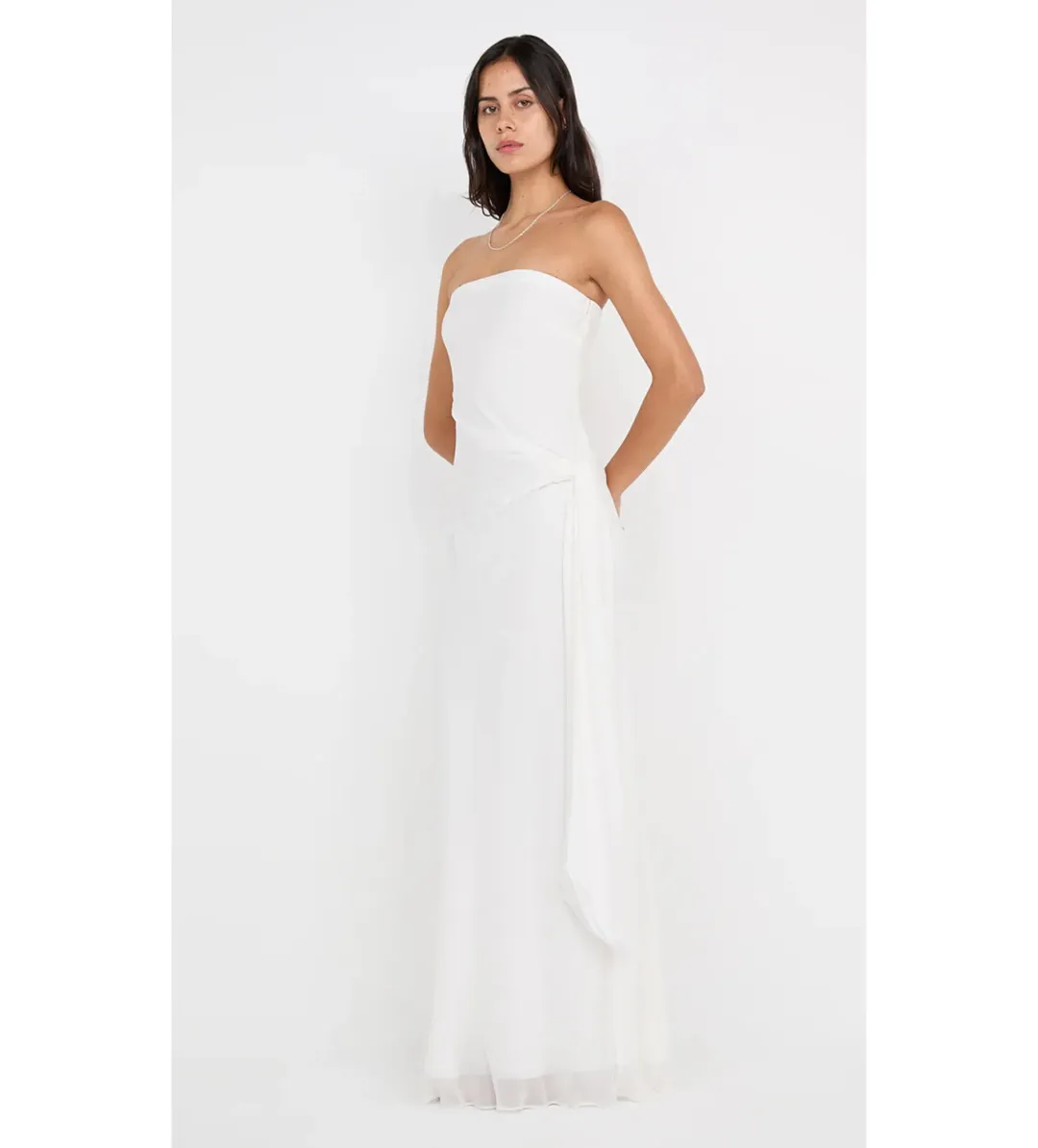 Bec & Bridge Soneva Strapless Maxi Dress Ivory Size AU 8 for rent on The Volte - main image
