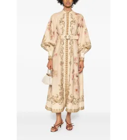 Zimmermann Hypnotic Buttoned Midi Dress Creamy Peony Size 3 AU 14 for rent on The Volte - image 1