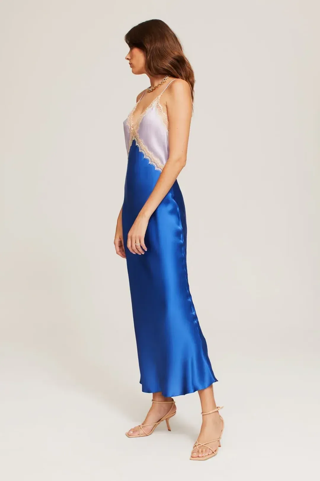 Ginia Sadie Silk Dress In Lilac/Lapis Size XS for rent on The Volte - main image