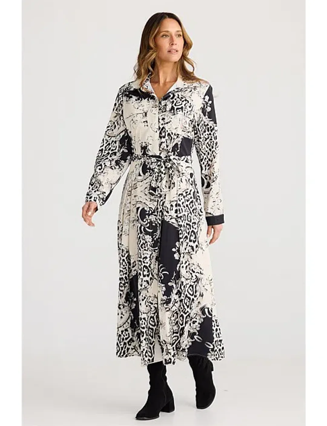 Brave + True Rossellini Long Sleeve Dress in Print Size L/AU14 for rent on The Volte - main image