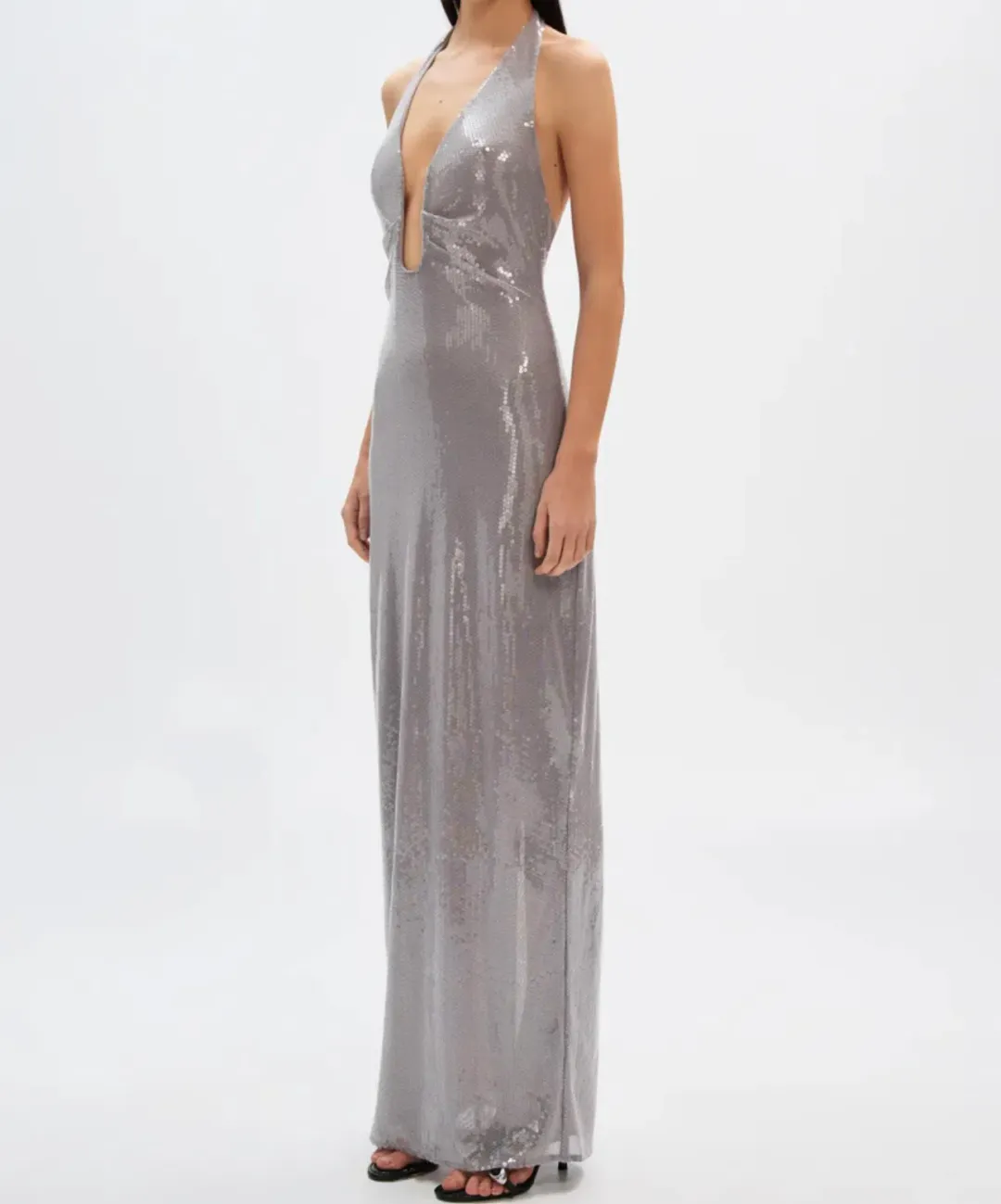 Alusia Sequin Dress in Pewter Size Medium for rent on The Volte - main image