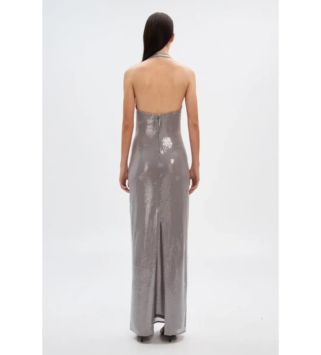 MISHA Alusia Sequin Maxi Dress in Pewter Size XS / AU 6 for rent on The Volte - main image