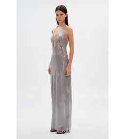 MISHA Alusia Sequin Maxi Dress in Pewter Size XS / AU 6 for rent on The Volte - image 3