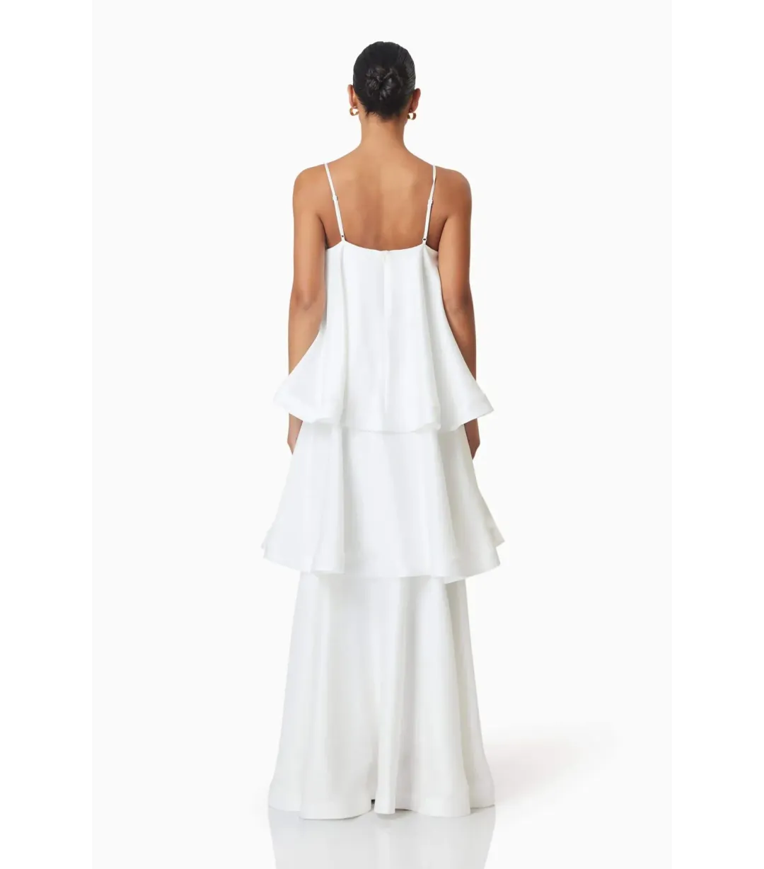 Elliatt Tilly Tiered Maxi Dress White Size AU 8 for rent on The Volte - main image
