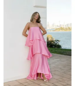 Elliatt Tilly Tiered Maxi Dress Pink Size AU 6 for rent on The Volte - image 4