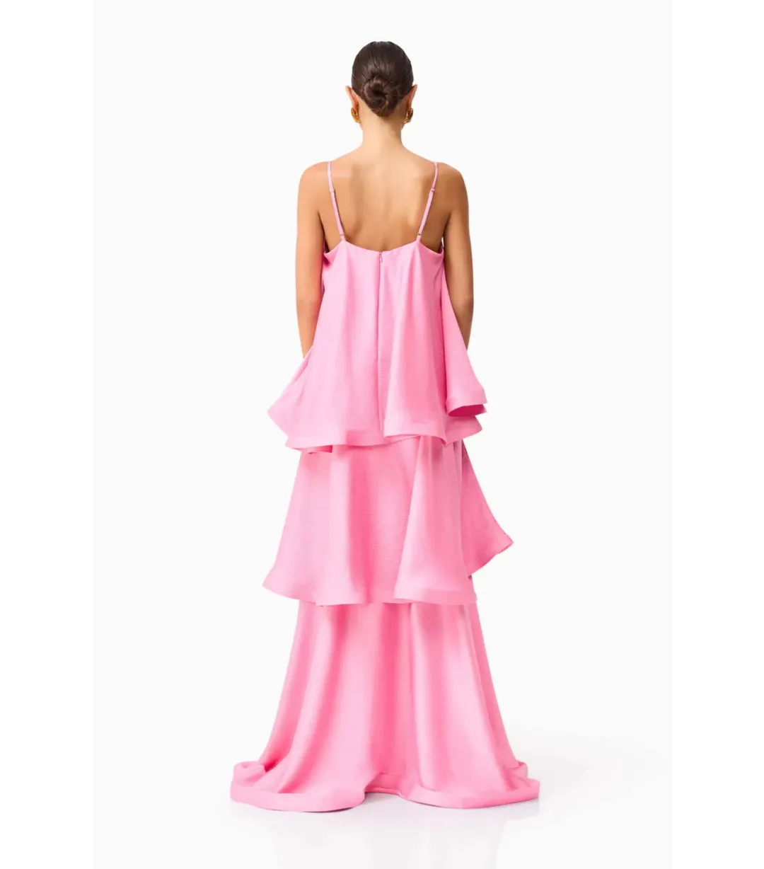 Elliatt Tilly Tiered Maxi Dress Pink Size AU 8 for rent on The Volte - main image