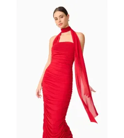 Elliatt Darya Asymmetrical Gown in Red Size AU10 for rent on The Volte - image 3
