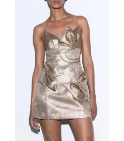 Acler Hillsome Mini Dress Gold Size AU 10 for rent on The Volte - image 6