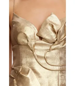 Acler Hillsome Mini Dress Gold Size AU 10 for rent on The Volte - image 4