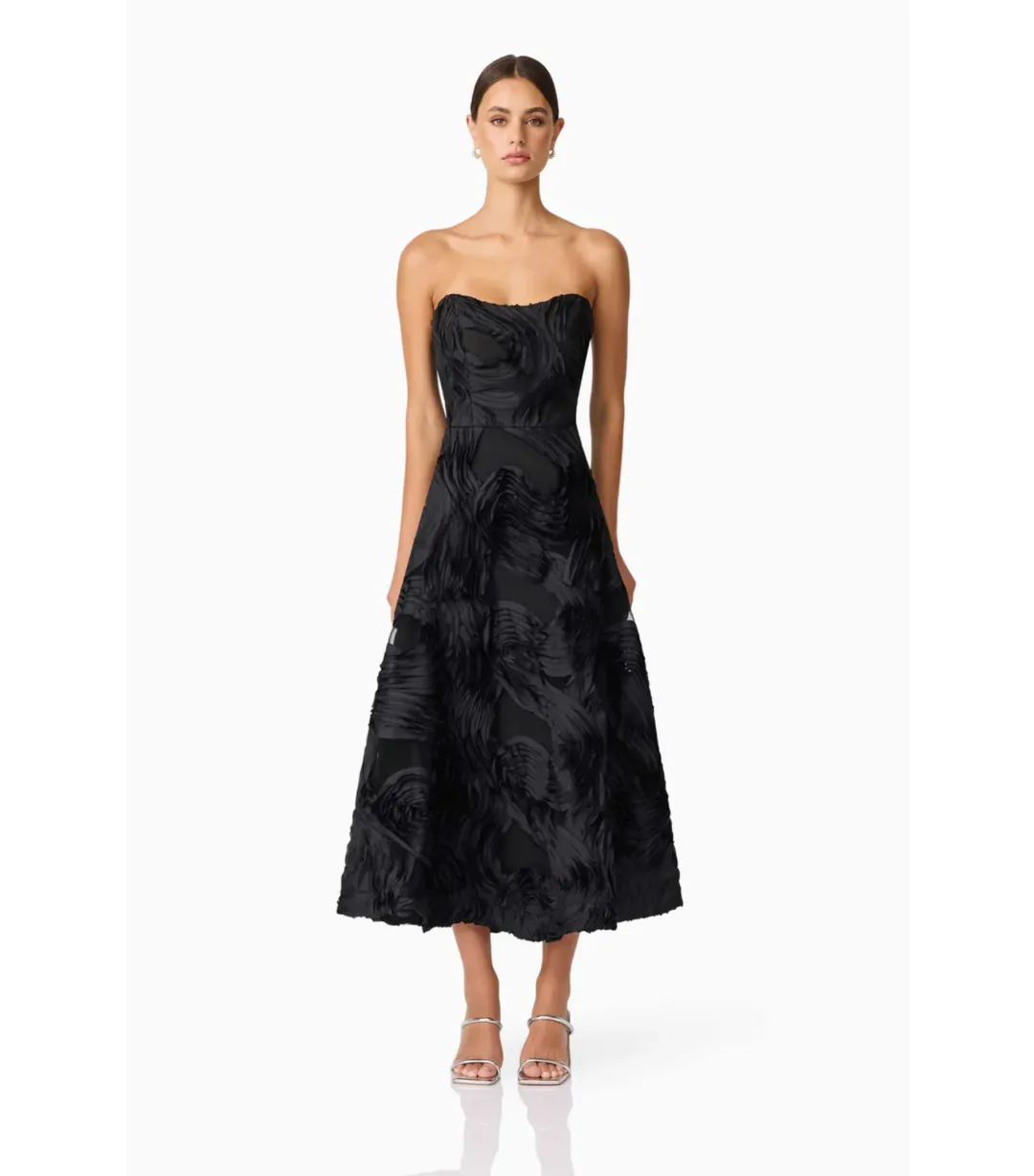 Elliatt Asher Sweetheat Midi Dress Black Size AU 12 for rent on The Volte - main image