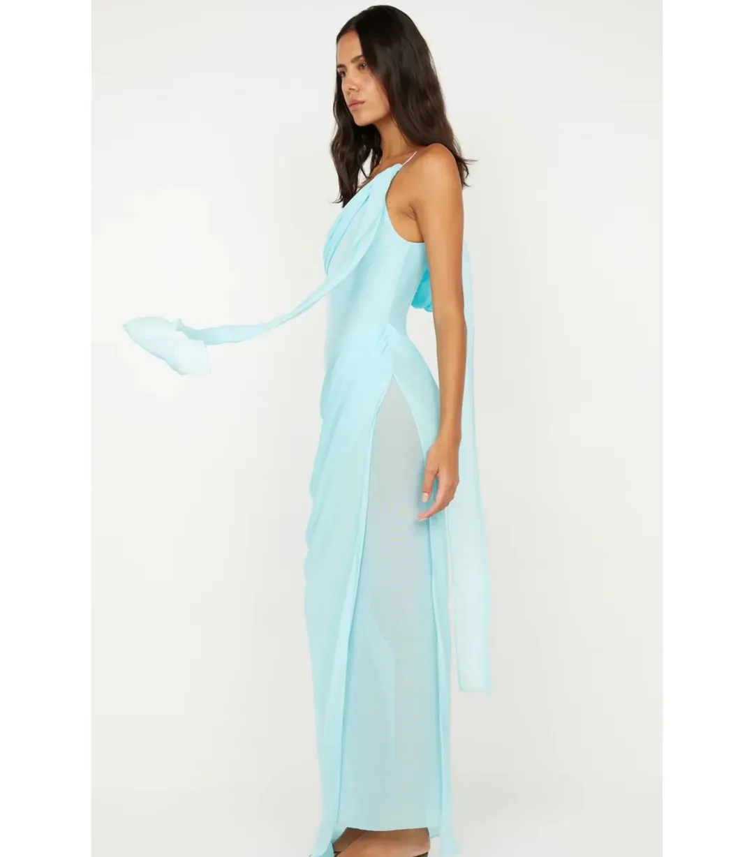 Bec & Bridge Danka Asym Dress Turquoise Size AU 10 for rent on The Volte - main image