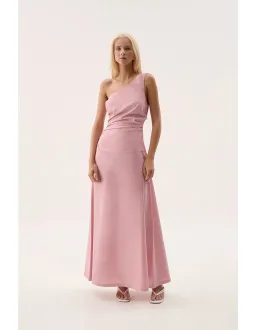 Aje Daze One Shoulder Maxi Dress in Dusty Pink Size 6  for rent on The Volte - image 1