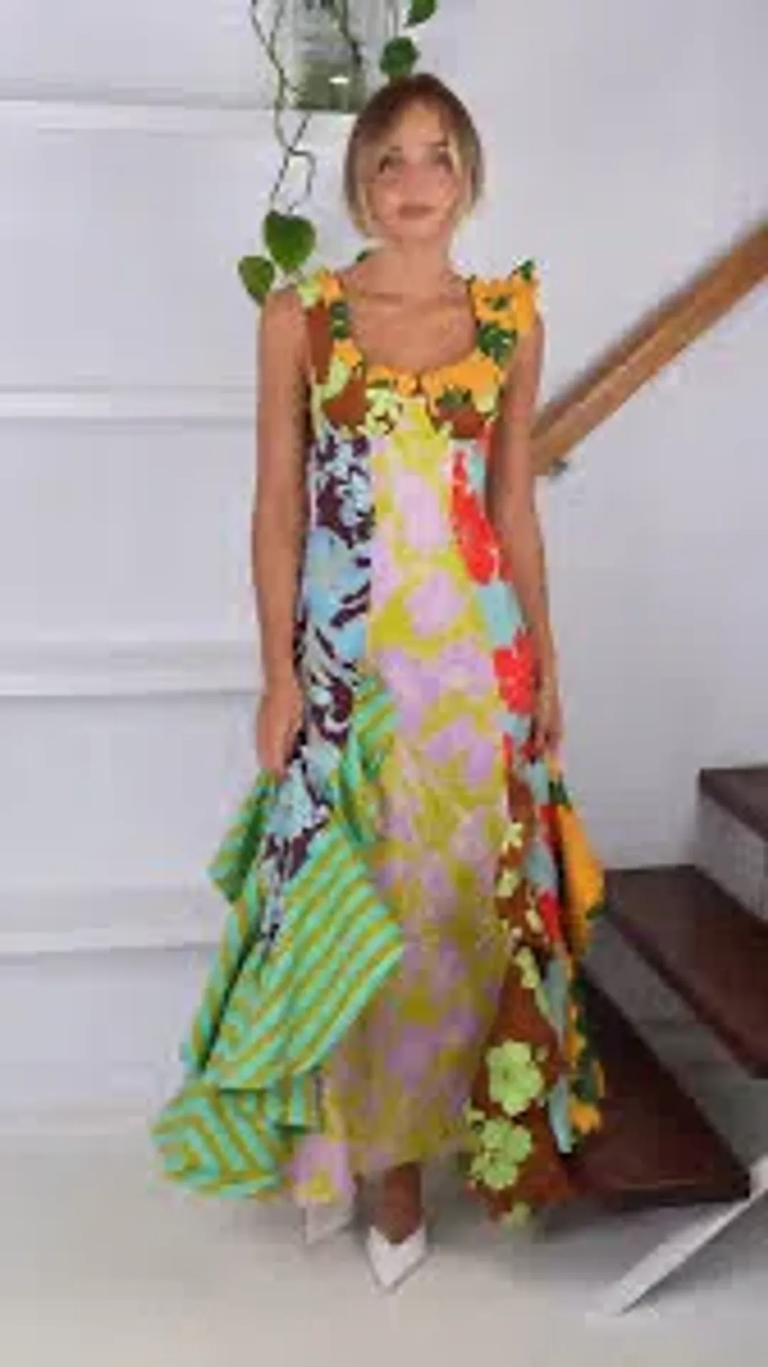 Alemais Poppy Spliced Midi Dress Multi Size 8 for rent on The Volte - main image