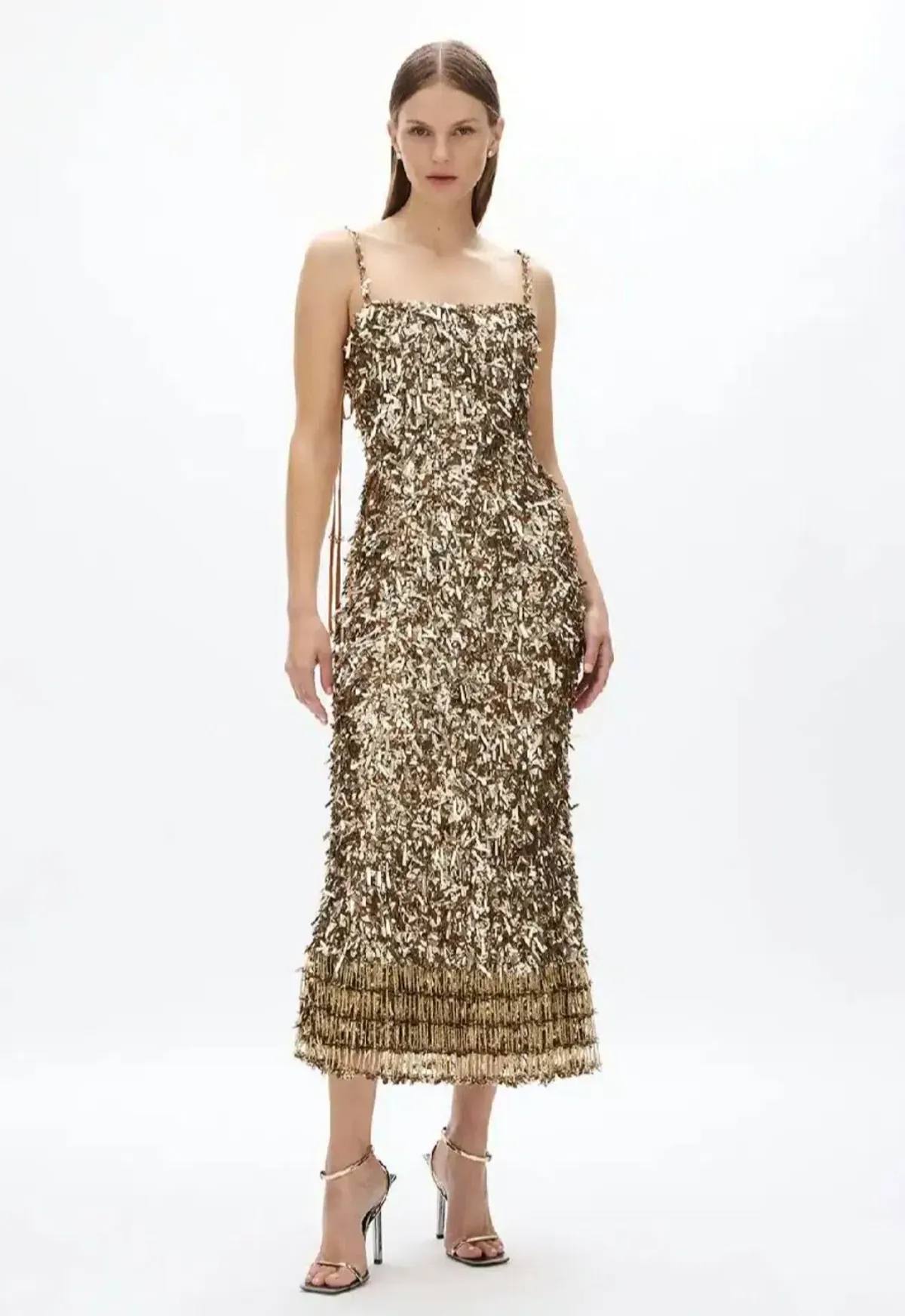 Rachel Gilbert Posie Dress Gold 3/AU12 for rent on The Volte - main image