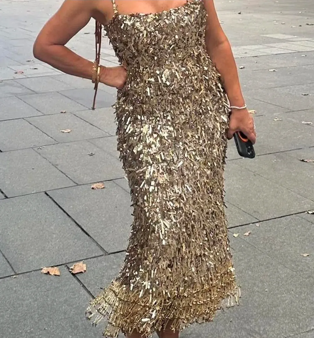 Rachel Gilbert Posie Dress Gold 3/AU12 for rent on The Volte - main image