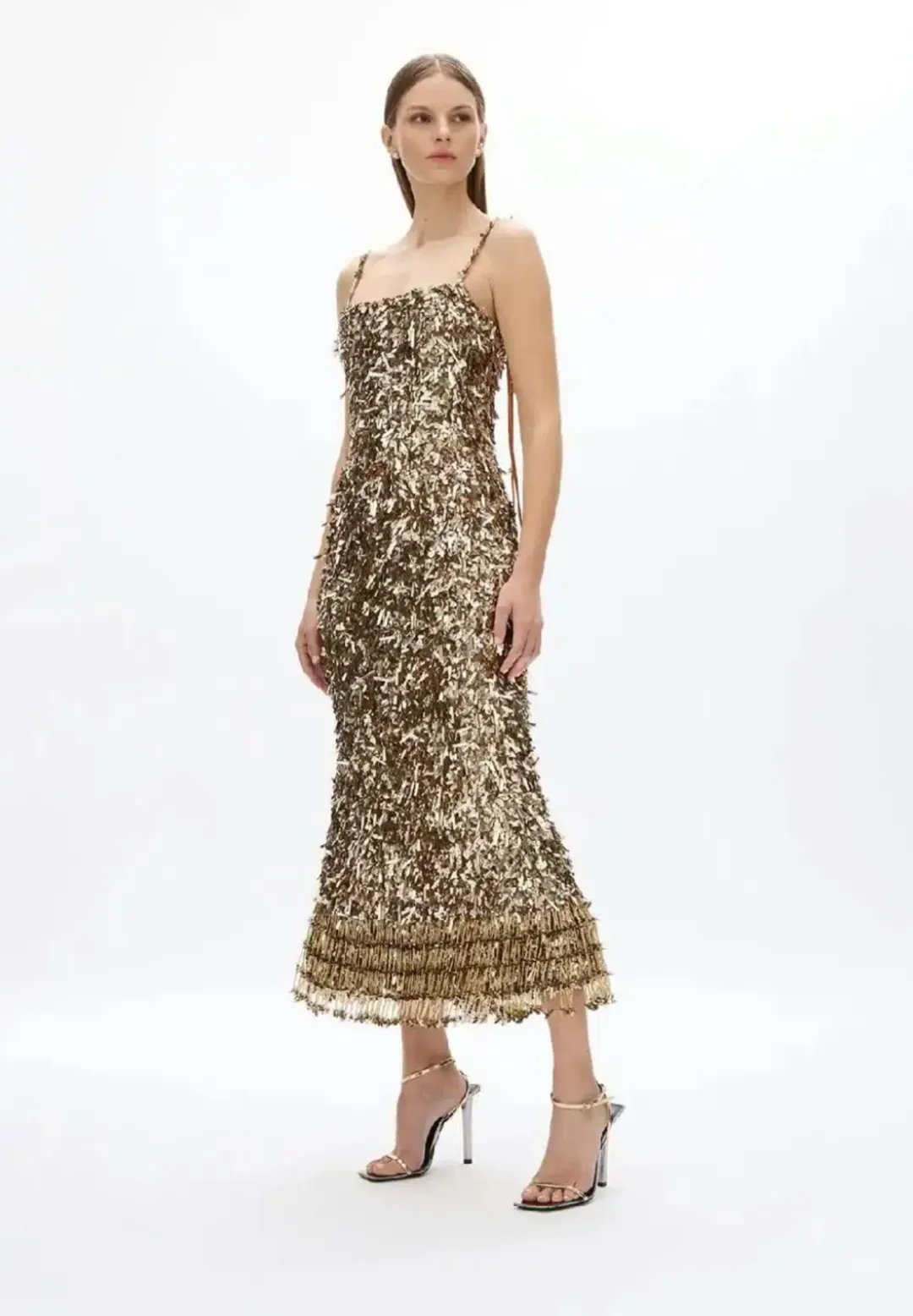 Rachel Gilbert Posie Dress Gold 3/AU12 for rent on The Volte - main image