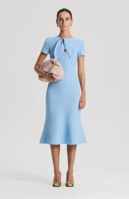 Scanlan Theodore Crepe Knit Cravat Dress in Riviera Size S / AU 8 for rent on The Volte - image 1