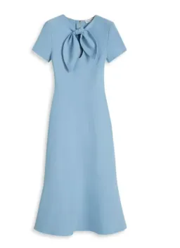 Scanlan Theodore Crepe Knit Cravat Dress in Riviera Size S / AU 8 for rent on The Volte - image 3