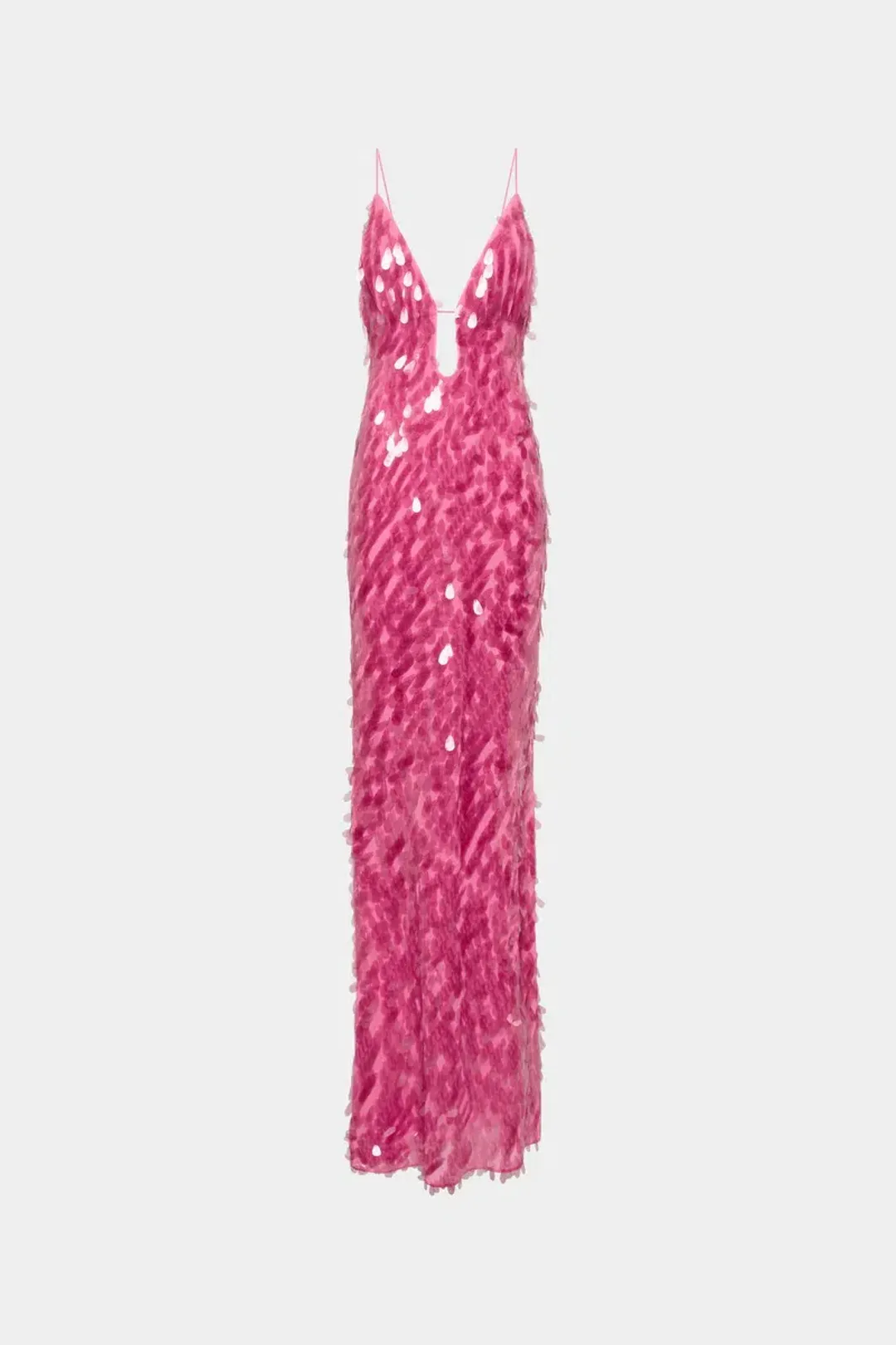 MISHA Sapphire Sequin Maxi Dress Fuchscia Size 8 for rent on The Volte - main image