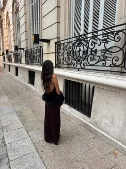 Sneaky Link Saint Plunge Maxi Dress Cocoa Size 8  for rent on The Volte - image 4