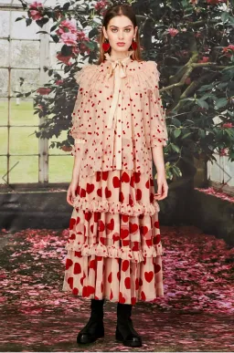 Trelise Cooper Nothing But Ruffle Skirt Midi Red Cream Size S/Au 10  for rent on The Volte - image 6