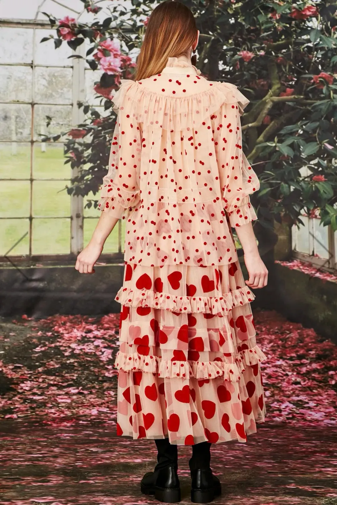 Trelise Cooper Nothing But Ruffle Skirt Midi Red Cream Size S/Au 10  for rent on The Volte - main image