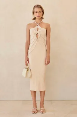 Cult Gaia Avery Knit Dress Cream Size 8 for rent on The Volte - image 1
