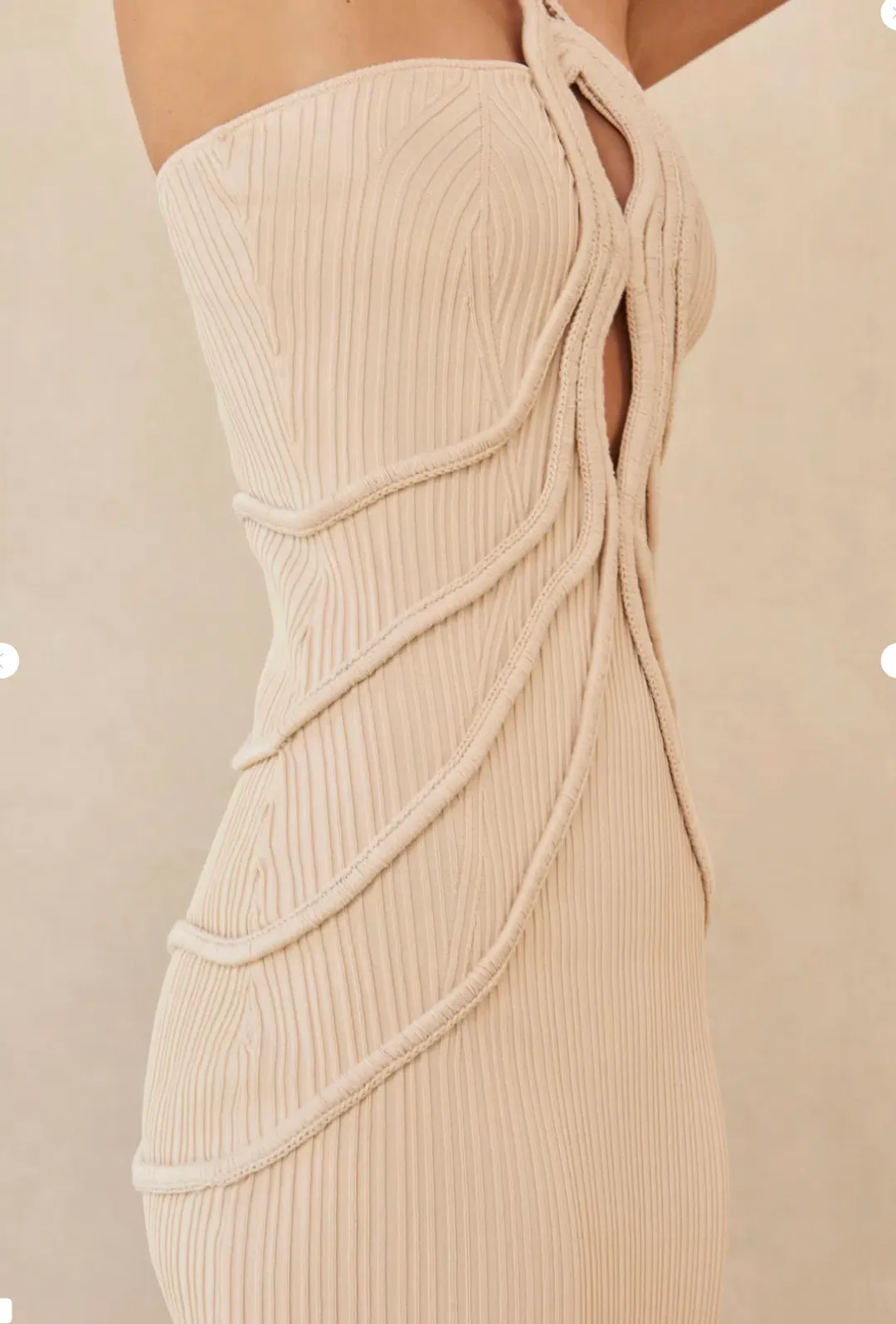 Cult Gaia Avery Knit Dress Cream Size 8 for rent on The Volte - main image