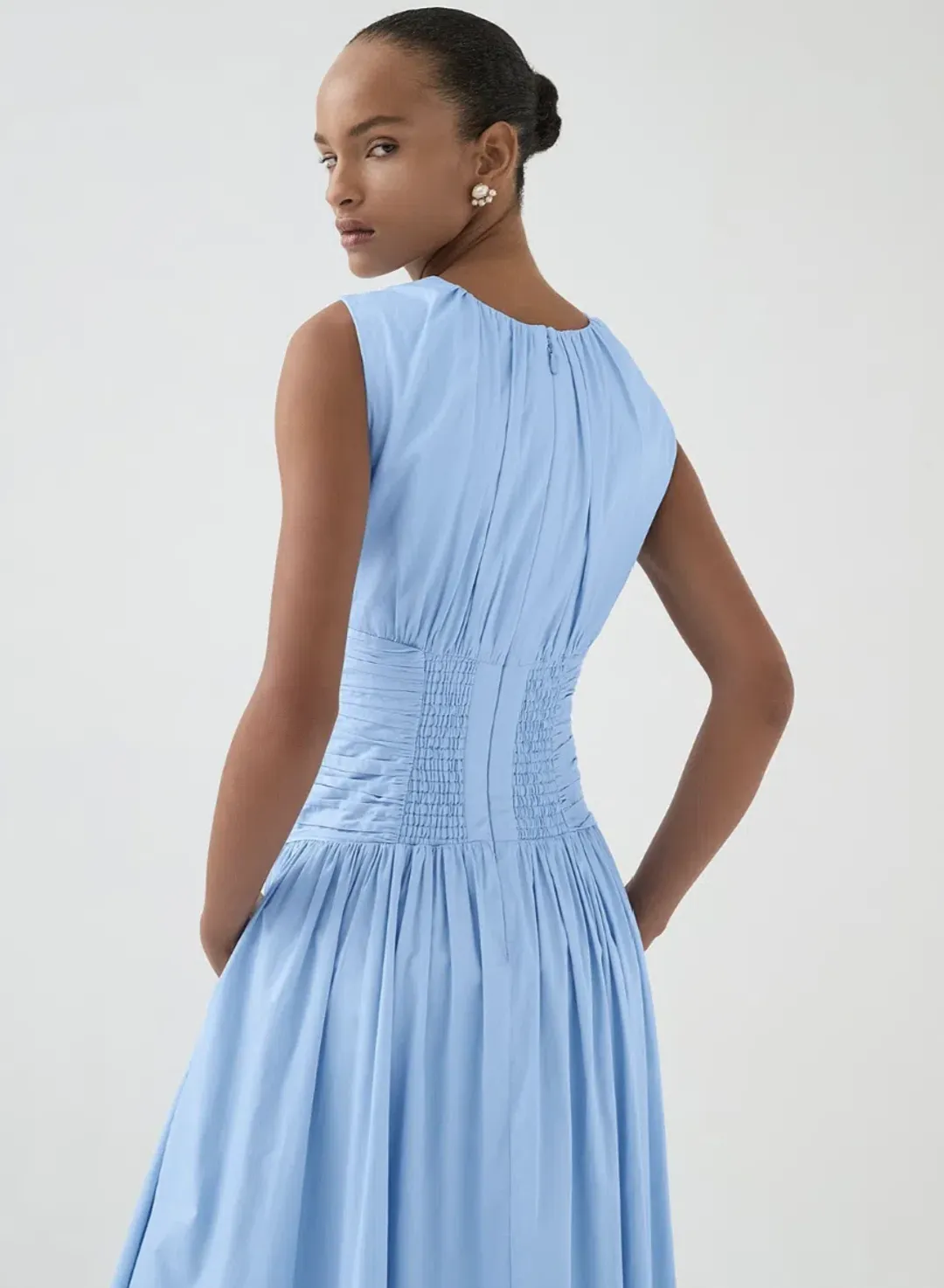 Aje Agatha Knot Midi Dress Powder Blue Size AU 12 for rent on The Volte - main image